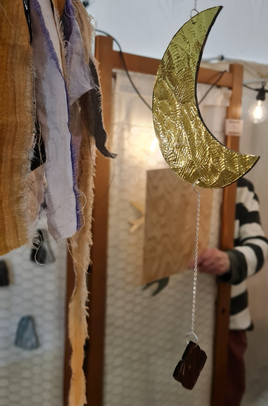 Lune et quatre-feuilles olive texturé + quatre-feuilles pourpre