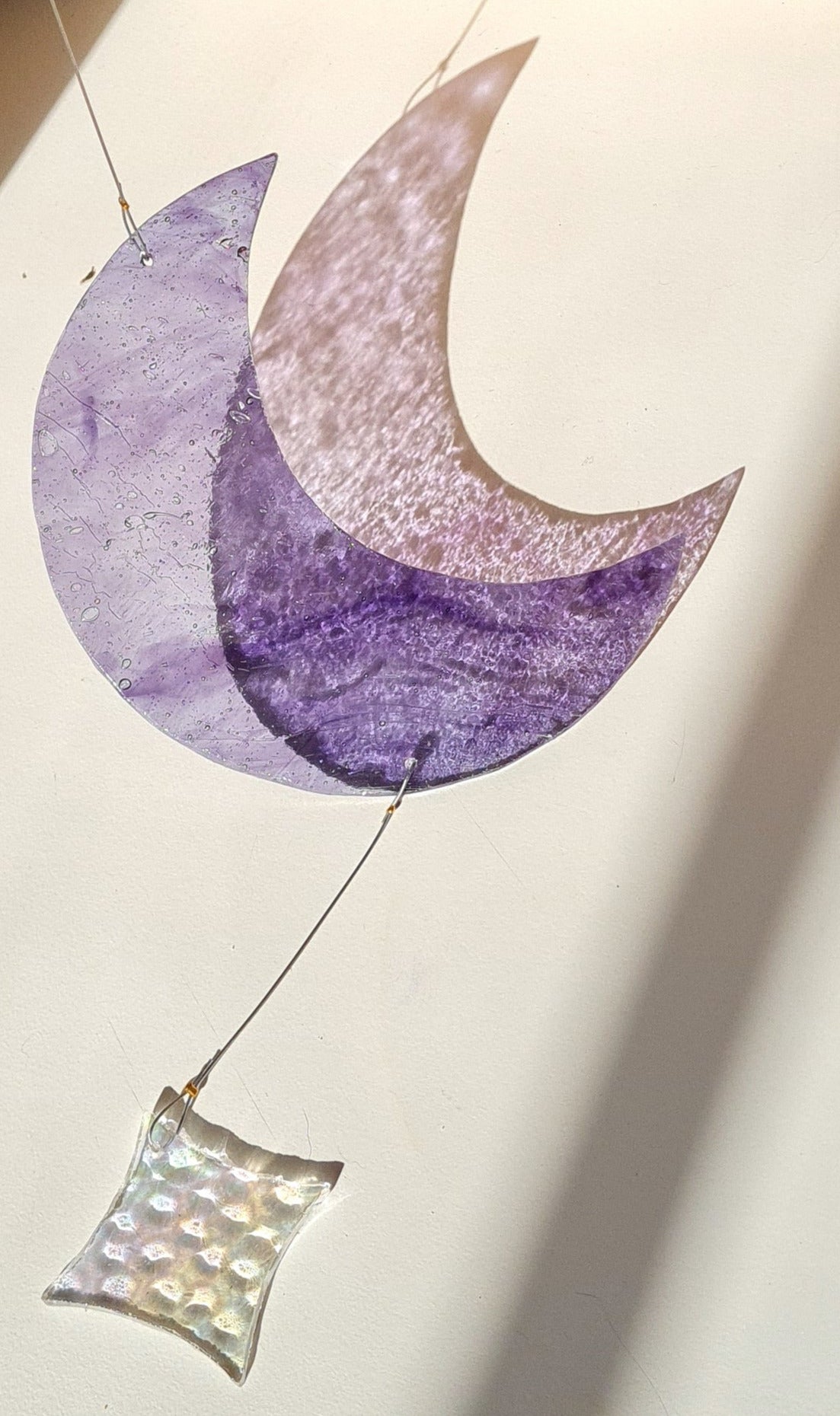 Lune et étoile violet + irisé